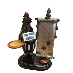 Chicken Rooster Butler With Tray Small Statue Kitchen Decor‎ Eat More Beef Sign